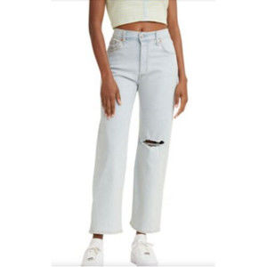 NWT Levi's button fly Ribcage Straight Ankle Jeans Size 26 Women's Distressed